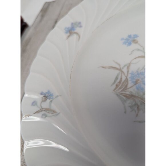 Haviland Limoges Bergere Set 2 Dinner Plates Vintage Blue Flowers France - Picture 3 of 9